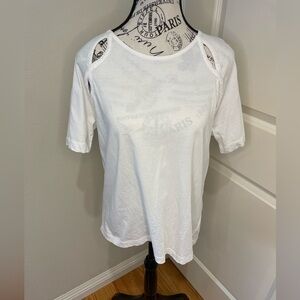 Merlette New York White Cotton Top with Cut Out Deaign Size Large